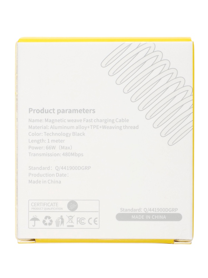 Кабель Type-C - USB, магнитный, 3 А, 60 Вт, с оплёткой, чёрный - фото 51858323