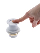 Донный клапан ZEIN engr, маленькая кнопка, без перелива, нержавеющая сталь, белый - Фото 4