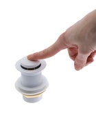 Донный клапан ZEIN engr, маленькая кнопка, без перелива, нержавеющая сталь, белый - Фото 5