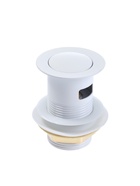 Донный клапан ZEIN engr, маленькая кнопка, с переливом, нержавеющая сталь, белый - Фото 2