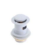 Донный клапан ZEIN engr, маленькая кнопка, с переливом, нержавеющая сталь, белый - Фото 3