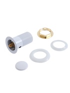 Донный клапан ZEIN engr, маленькая кнопка, с переливом, нержавеющая сталь, белый - Фото 7