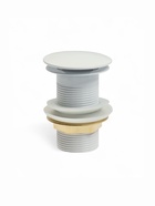 Донный клапан ZEIN engr, большая кнопка, без перелива, нержавеющая сталь, белый - Фото 2