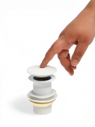 Донный клапан ZEIN engr, большая кнопка, без перелива, нержавеющая сталь, белый - Фото 4