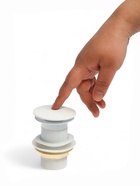 Донный клапан ZEIN engr, большая кнопка, без перелива, нержавеющая сталь, белый - Фото 5