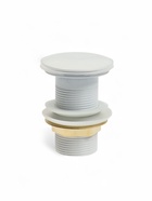 Донный клапан ZEIN engr, большая кнопка, без перелива, нержавеющая сталь, белый - Фото 7