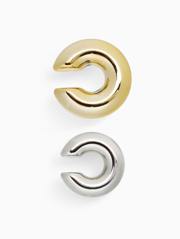 Серьги «Каффы» набор 2 шт., бублики, цвет серебро с золотом - Фото 1