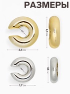 Серьги «Каффы» набор 2 шт., бублики, цвет серебро с золотом - Фото 2