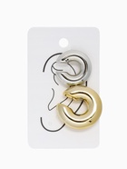 Серьги «Каффы» набор 2 шт., бублики, цвет серебро с золотом - Фото 5