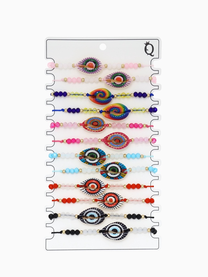 Браслет-оберег «Глазик», ракушка, цветной в золоте