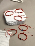 Браслет-оберег «Красная нить» шар №8, цветной в серебре - Фото 2