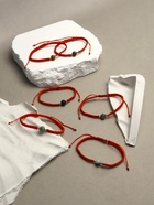 Браслет-оберег «Красная нить» шар №8, цветной в серебре - Фото 6