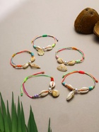 Браслет на нити «Ракушка» ассорти, цветной в золоте - Фото 3