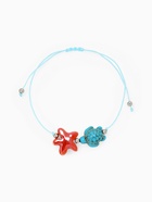 Браслет на нити «Звезда и Черепашка», красный в серебре - Фото 1