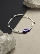 Браслет «Рыбка» на нити, белый в серебре - Фото 2