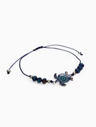 Браслет «Черепашка» на нити, бусина, тёмно-синий в серебре - Фото 3