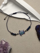 Браслет «Черепашка» на нити, бусина, тёмно-синий в серебре - Фото 2