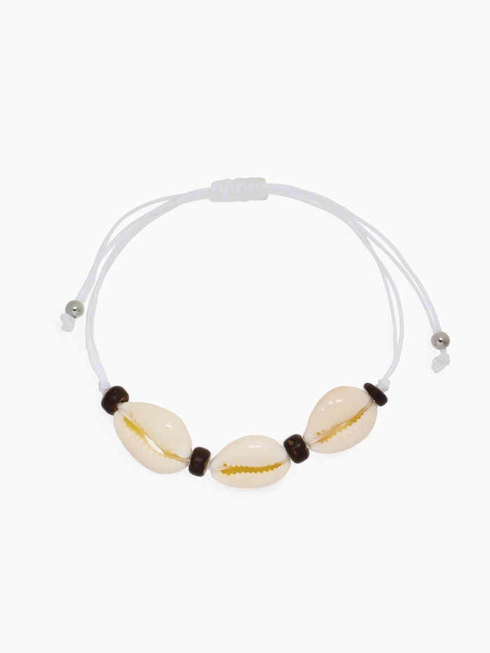 Браслет на нити «Ракушка. Кокос», d=7 см, белый в серебре - Фото 1