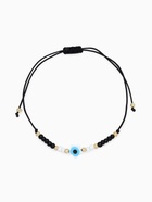 Браслет-оберег «Глазик» на нити, звезда, чёрный в золоте - Фото 1