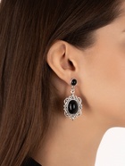 Серьги «Ажур» капля винтаж, чёрные в чернённом серебре - Фото 2