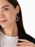 Серьги «Ажур» капля винтаж, чёрные в чернённом серебре - Фото 4