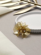 Брошь «Цветы» незабудки, белая в золоте - Фото 2