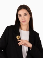 Брошь «Цветок Незабудки», белая в золоте - Фото 6