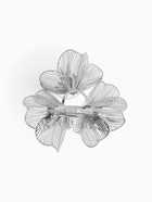 Брошь «Цветок Незабудки», белая в серебре - Фото 3