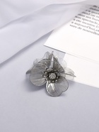 Брошь «Цветок Незабудки», белая в серебре - Фото 7