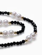 Бусы «Бисер», бусина №8, чёрно-белый в золоте, 40 см - Фото 1