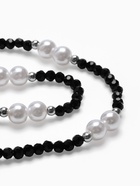 Бусы «Бисер», бусина №8, чёрно-белый в серебре, 40 см - Фото 2