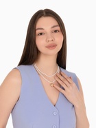 Кулон с жемчугом «Сердце» бусина №6, белый в золоте, 45 см 10830148 - фото 16114632