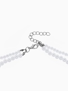 Бусы с жемчугом «Бусина», два ряда №4+6, белые в серебре, 50 см - Фото 5