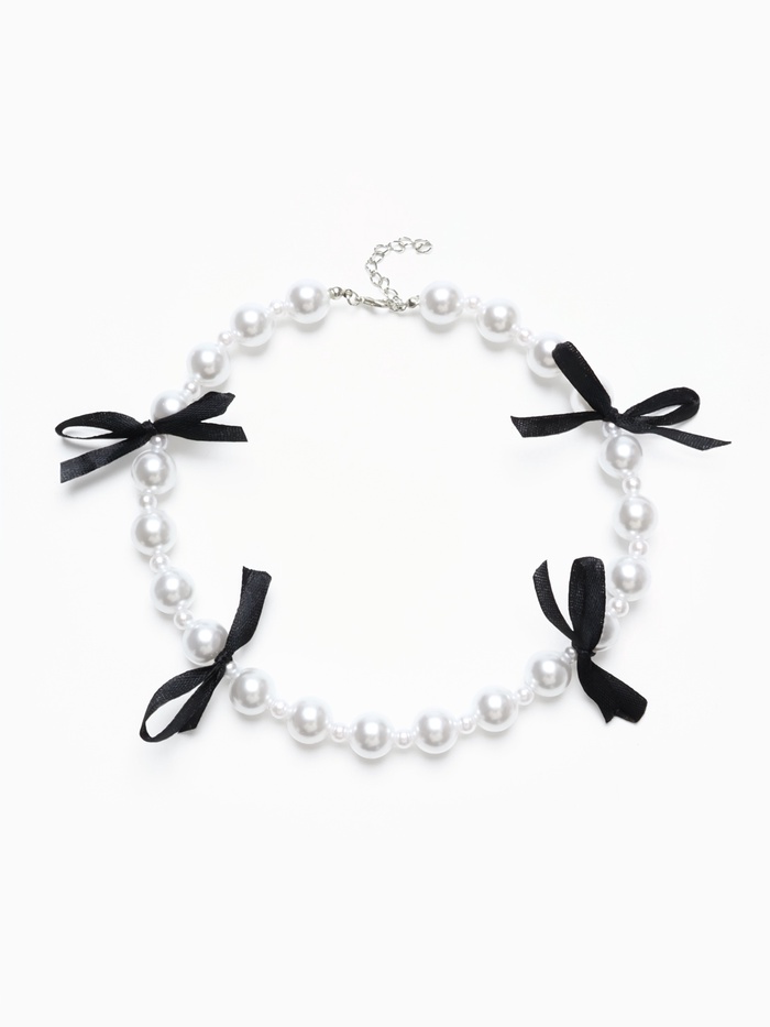 Бусы «Бантик», бусина №6.14, чёрно-белые, 40 см - Фото 1