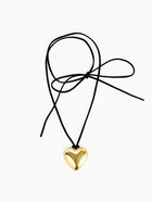 Чокер/кулон на шнурке «Сердце» крупное, металлик, цвет чёрный в золоте, 60 см - Фото 1