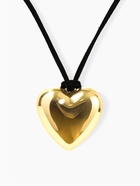 Чокер/кулон на шнурке «Сердце» крупное, металлик, цвет чёрный в золоте, 60 см - Фото 3