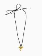 Чокер/кулон на шнурке «Сердце» крупное, металлик, цвет чёрный в золоте, 60 см - Фото 4