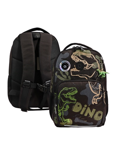 Рюкзак школьный, 40×27×16 см, Grizzly, эргономичная спинка, отделение для ноутбука, чёрный, RB-559-3_1