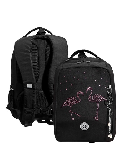 Рюкзак школьный, 39×26×17 см, Grizzly, эргономичная спинка, чёрный, RG-566-2_2