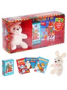 Уценка Подарочный набор на новый год «Посылка от Деда Мороза», книги, игрушка и пазл МИКС - Фото 1