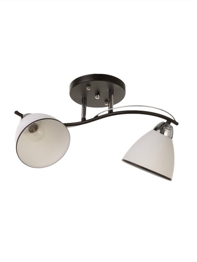 Люстра потолочная BayerLux «Ирида», 2хЕ27, 40 Вт, черно-хромовый, 42×19×24 см