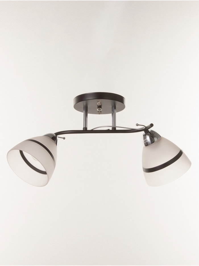 Люстра потолочная BayerLux «Лайма», 2хЕ27, 40 Вт, черно-хромовый, 50×15×24 см - Фото 1