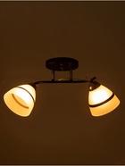 Люстра потолочная BayerLux «Лайма», 2хЕ27, 40 Вт, черно-хромовый, 50×15×24 см - Фото 3