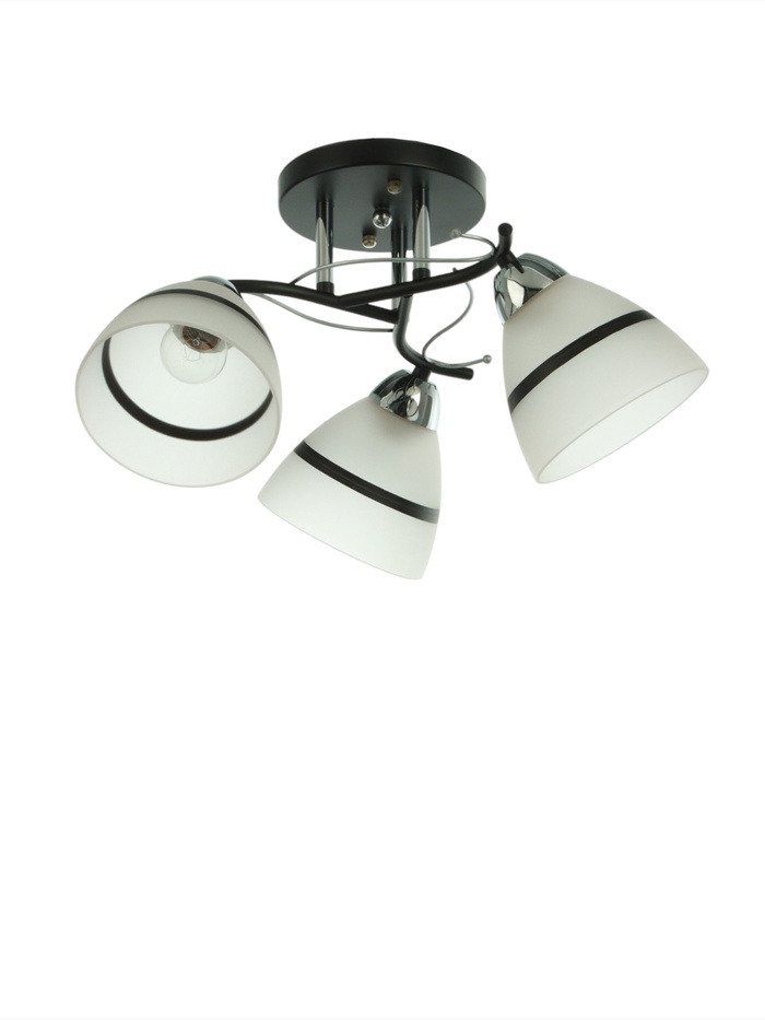 Люстра потолочная BayerLux «Лайма», 3хЕ27, 40 Вт, черно-хромовый, 46×46×24 см - Фото 1