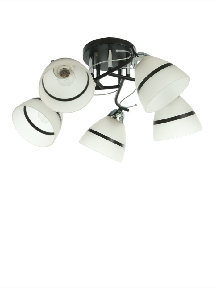 Люстра потолочная BayerLux «Лайма», 5хЕ27, 40 Вт, черно-хромовый, 55×55×24 см - Фото 1