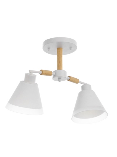 Люстра потолочная BayerLux «Вудли», 2хЕ27, 40 Вт, белый, 45×16×29 см