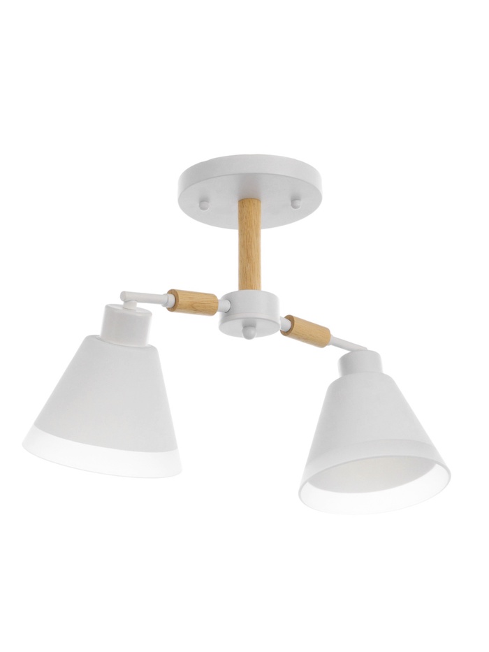 Люстра потолочная BayerLux «Вудли», 2хЕ27, 40 Вт, белый, 45×16×29 см - Фото 1