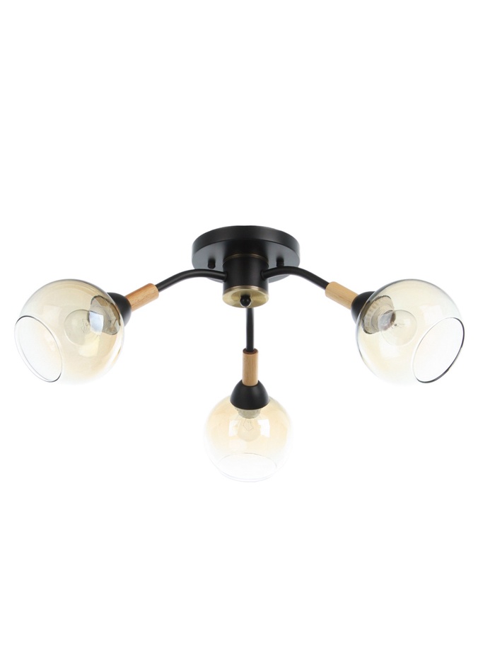 Люстра потолочная BayerLux «Гундер», 3хЕ27, 40 Вт, черный, 57×57×25 см - Фото 1