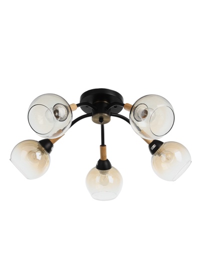 Люстра потолочная BayerLux «Гундер», 5хЕ27, 40 Вт, черный, 57×57×25 см