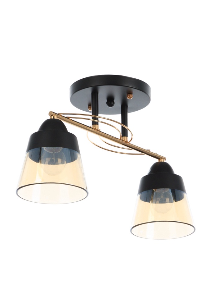 Люстра потолочная BayerLux «Кансе», 2хЕ27, 40 Вт, черно-золотой, 41×15×23 см - Фото 1